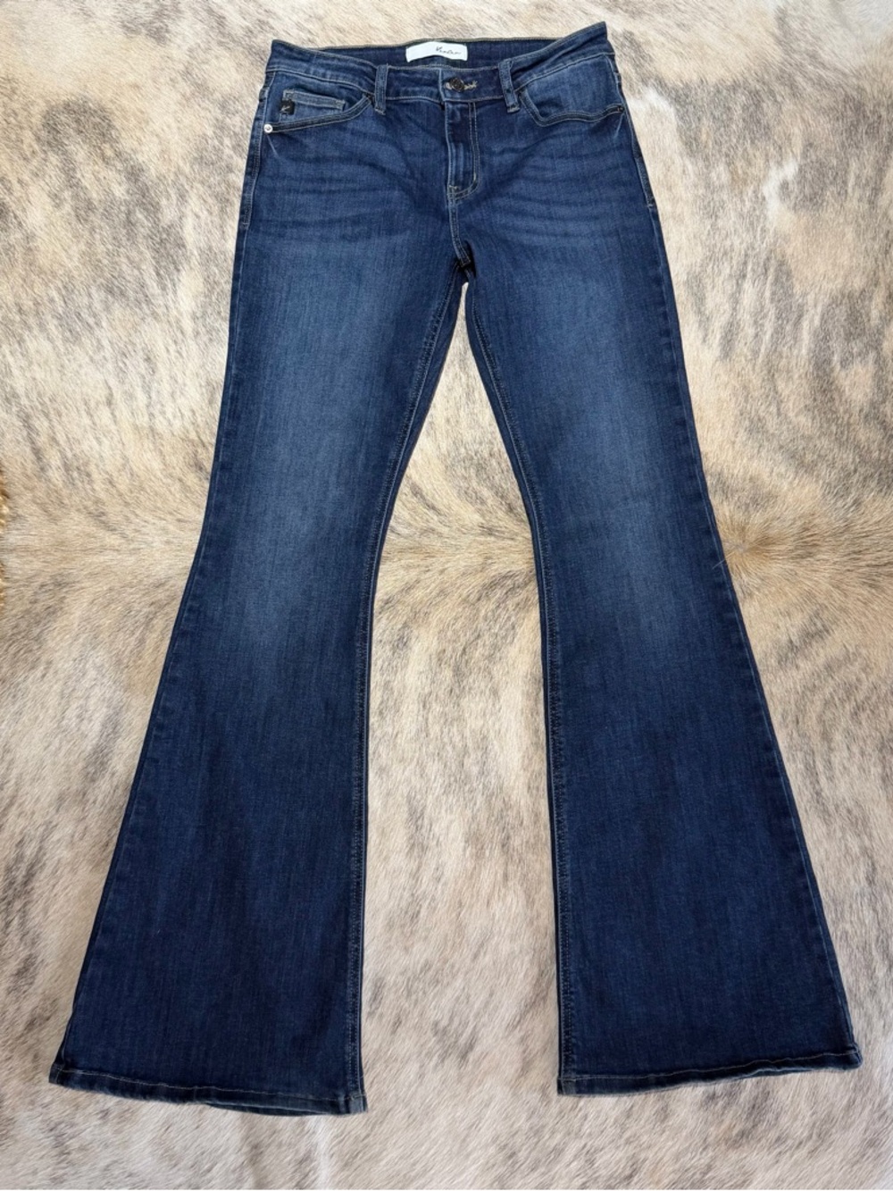 KanCan Flare Jeans Women’s Size 7/27 Dark Wash Stretch Denim